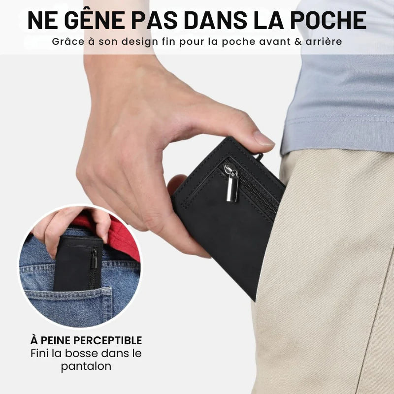 Portefeuille RFID - Portefeuille antivol noir