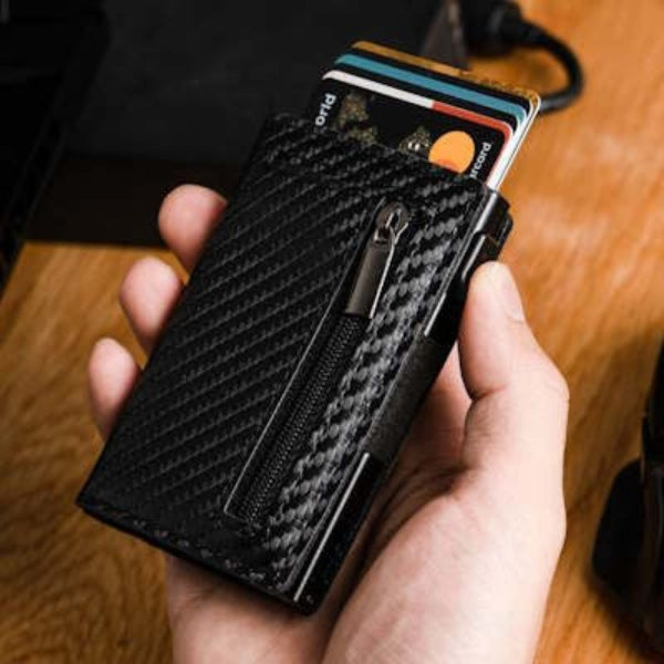 Portefeuille RFID - Portefeuille noir brillant