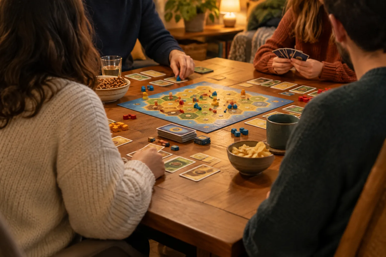 Un jeu de société installé sur une table avant l’arrivée des participants.